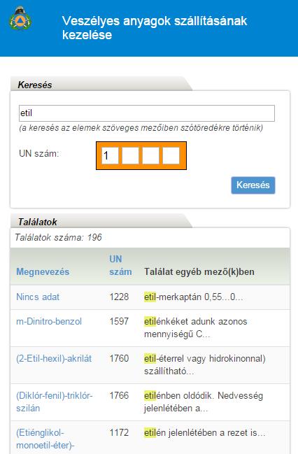 vii. ábra: veszélyes anyagok keresése v.