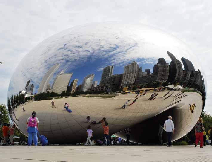 Cloud Gate Az angol Anish Kapoor művész által tervezett 110 tonnás ellipszis alakú szobrot igen