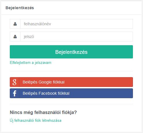 A felhasználói fiók létrehozásához az e-mail cím mező kitöltése kötelező! Sikeres fiók aktiválást követően a rendszer automatikusan beléptet és a kezdő oldal jelenik meg.