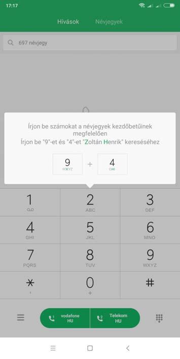 TÁRCSÁZÓ 1. Nyomja meg a kezdőlapon a TELEFON gombot ( ). 2. A gombbal hozhatja elő a billentyűzetet. 3. Két lap közül választhat: Hívások Híváslista Névjegyek Címtár 4.
