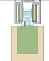 016 40 Min.40mm 20 - MA 50 KG - MA 80 KG Dist -60,5 8 Profilo alluminio superiore Peso massimo anta Kg.