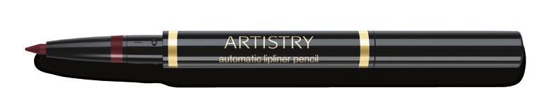 A praktikus, dupla végű ceruza egyik végén egy elcsavarható ajakkontúr-ceruza, a másik végén egy ajakecset található.