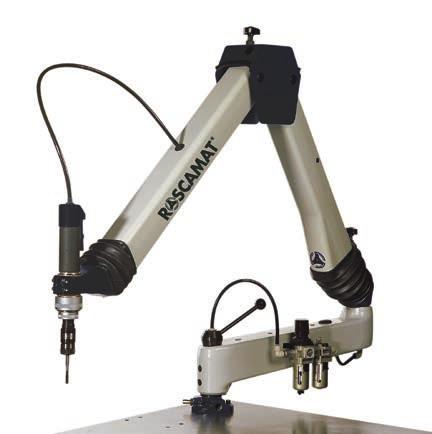 Menet Acél<100 Kg 202A0100 350 36 Ø19 M16 M14 202B0100 750 17 Ø19 M12 M10 ROSCAMAT 400 - KAPACITÁS M2-M27 Pneumatikus csuklókaros menetfúrógép M2-M24 menetek megmunkálására.