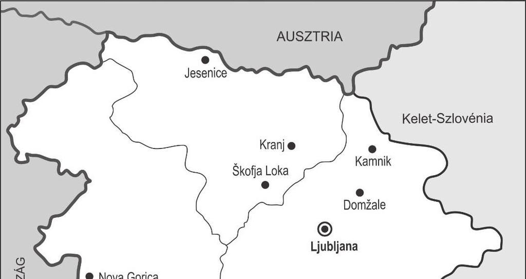 NYUGAT-SZLOVÉNIA Zahodna Slovenija Általános jellemzők és természeti környezet A régió helyzete európai uniós összehasonlításban, 2011 Nyugat-Szlovénia a történeti régiók közül Felső- Krajnát,