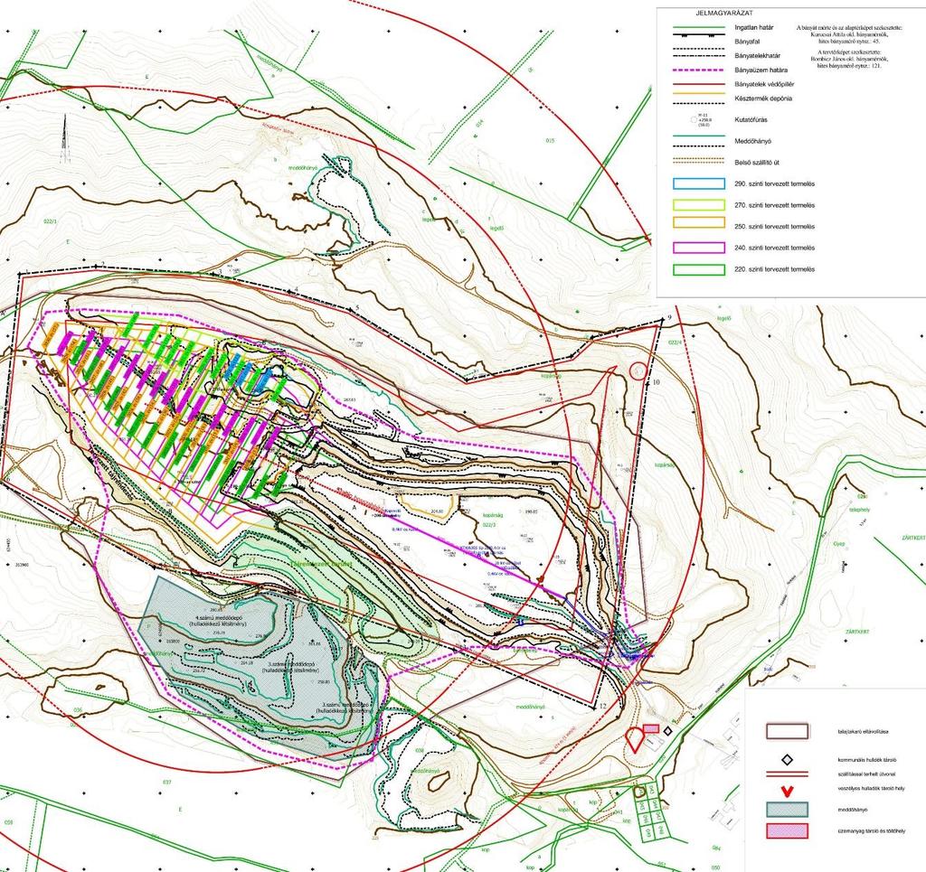 3.ábra Dorog-IV.-mészkő bányatelek környezetvédelmi térképe (Baumit Kft.) 3.