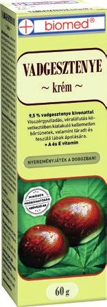 BIOMED VADGESZTENYE KRÉM 60 G Visszérgyulladás következtében kialakuló kellemetlen bőrtünetek, valamint