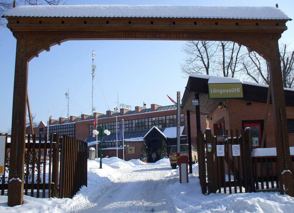 A telken néhány melléképület is található porta, garázs, műhely, raktárak, büfé funkciókkal. A főépület magas tetős, tagolt épülettömeggel.