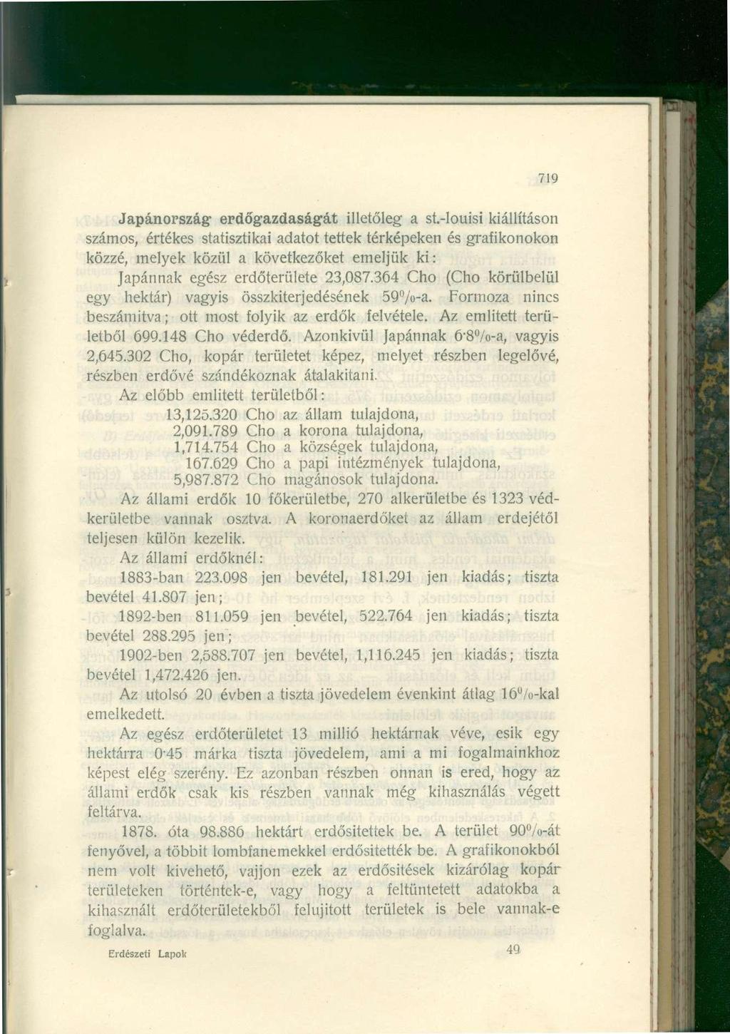 719 Japánország erdőgazdaságát illetőleg a st.