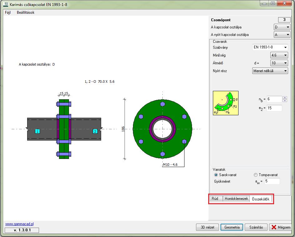 SC1 Acélszerkezeti kapcsolatok modul 21 Geometriai feltételek T-kapcsolat CHS szelvény p min = 2,2d 0; p max = min(14t ep; 200 mm) csavarszám n min 4 Ajánlott továbbá o e 2 = 1,5 d ~ 2,0d o e 2 1,2 d