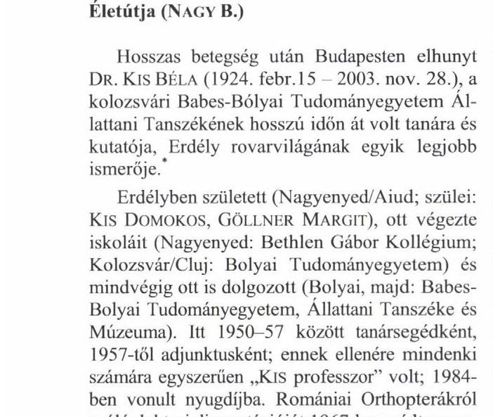 Budapest, Herman Ottó út 15. E-mail: nagybarnabas@julia-nki.hu 2 Magyar Természettudományi Múzeum, Állattár, H 1431, Budapest, Pf. 137.