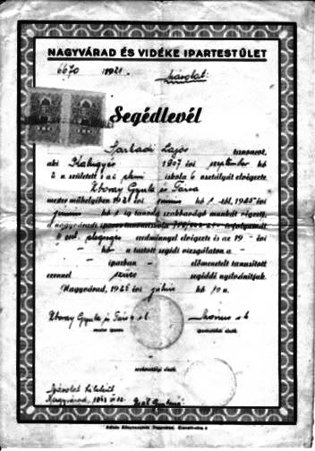 A NAGYVÁRADI SARKADI LAJOS SZŰCS TÖRTÉNETE Sarkadi Lajos 1907. szeptember 2-án született a Bihar megyei Kalugyeren.