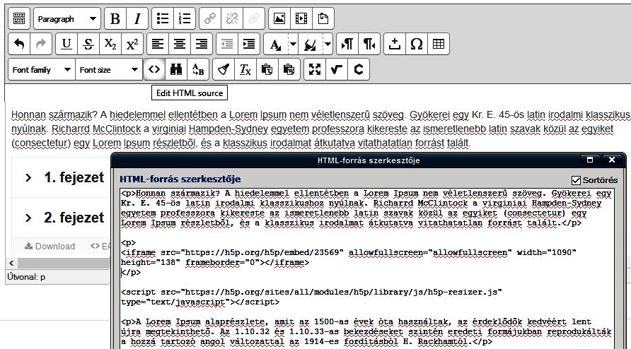 H5P tevékenység hozzáadása - embed Moodle