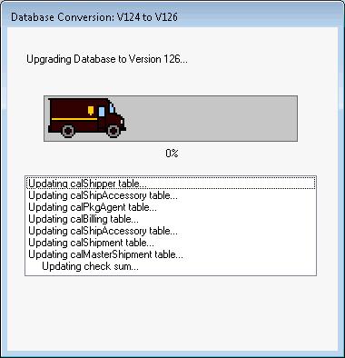 A Database Conversion (Adatbázis-konvertálás) folyamatjelző ablak.