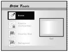 Lemezkezelõ eszközök Törlés Mielõtt bármilyen tartalmat törölne DVD+RW lemezrõl, vagy a HDD-rõl, kérjük, gyõzõdjön meg róla, hogy semmilyen fontos tartalomra nem terjed ki a