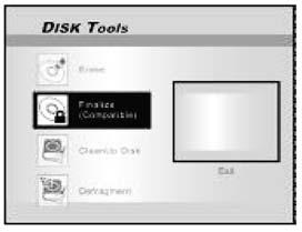 Hasznos tudnivaló: Kizárólag a DVD+RW lemezek és a HDD törölhetõ új formátum létrehozása céljából.