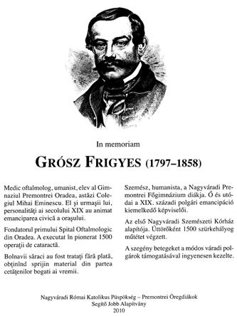 14. OLDAL PARTIUM A Nagyváradi Premontrei Öregdiákok Egyesületének kezdeményezésére 2010-ben a Római Katolikus Püspökség, valamint a Segítõ Jobb Alapítvány elfogadta egy emléktábla-állítás