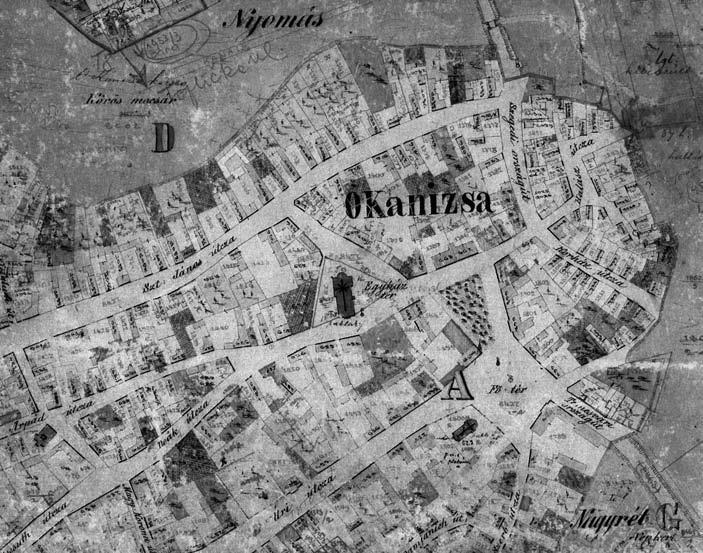 kép: Városközpont az 1876-os indukációs térképen (Felvette: