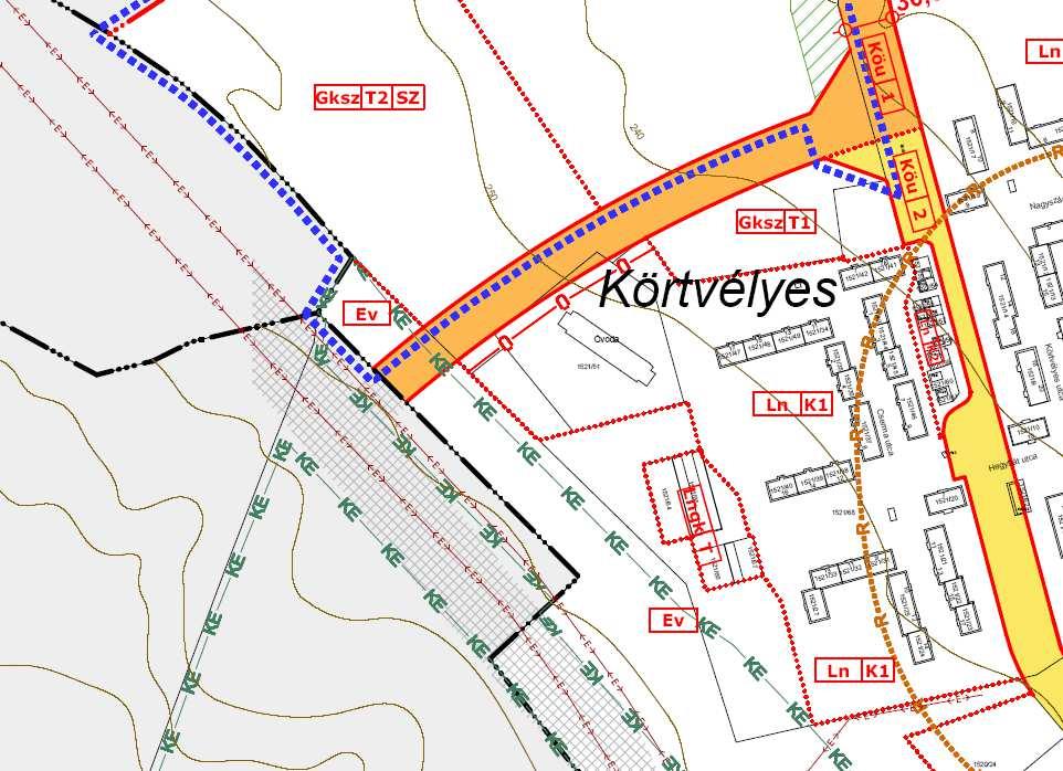 Egyébként 3 tervezett lakóút is eléri a területet. Erre az új funkció esetében nem lesz szükség, sőt adott esetben zavaró is a terület ilyen módon való megközelítése.