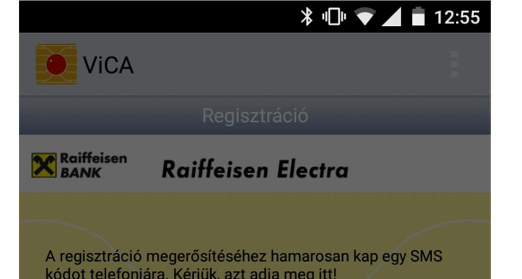 Sikeres regisztráció után a következő üzenet jelenik
