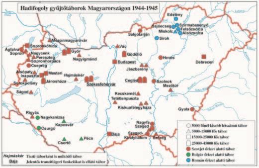 a győri tábor. A gyűjtőtáborok átlagos létszáma 8 15 ezer fő között mozgott. A legnagyobb magyarországi fogolykoncentráció Cegléden jött létre.
