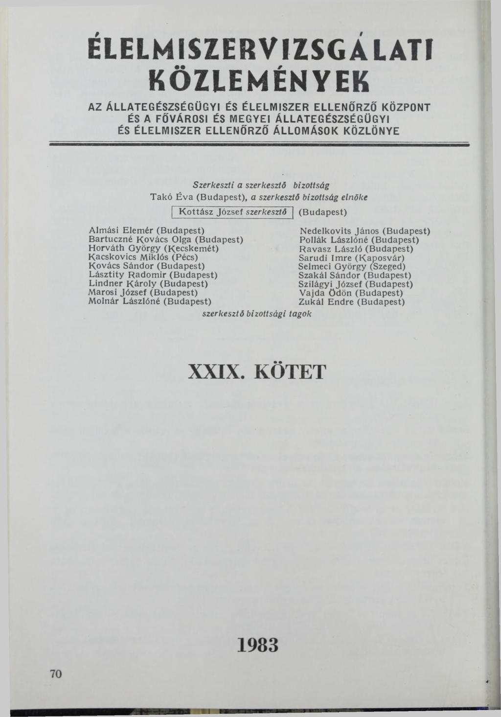 ÉLELMISZERVIZSGÁLAT!