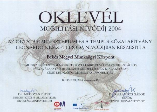ELÉRT EREDMÉNYEK Nemzeti és