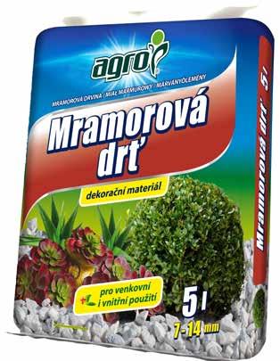 felhasználható a növények hidropóniai termesztésénél ÖSSZETÉTEL: sima felületű, duzzasztott agyaggranulátum AGRO Márványőrlemény A330/03 5 l (4-7 mm) 100
