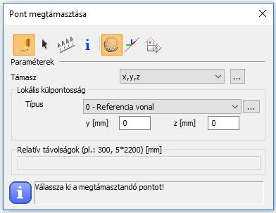 A többszörös támaszként elhelyezett támaszok egy objektumként vannak kezelve.