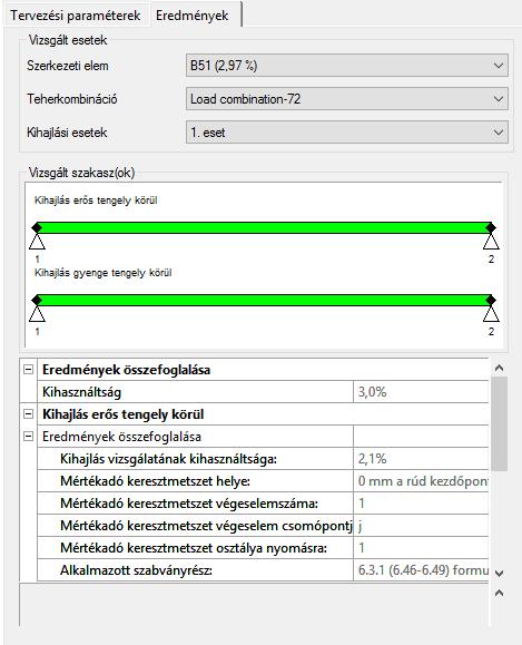 kiválasztásával. Erre csak akkor van lehetőség, ha a speciális analízist lefuttattuk. A rugalmas kritikus normálerőt a program mind a két esetben automatikusan számítja.
