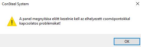 OD EL L LÉTREH OZÁSA parancsra kattintás után letörlődik a problémás csomópont.