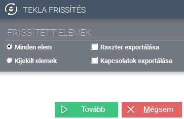 Tekla modell változáskövetéséhez fontos, hogy mindkét program fusson, és a modell legyen megnyitva Tekla Structures-ben.