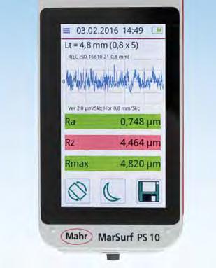 A Mahr felületmérés technikai alapkészüléke különösen egyszerű és intuitív kezelhetőségével győzi meg a felhasználókat. A 4,3" TFT érintőképernyő kijelzett képe tetszőlegesen forgatható.