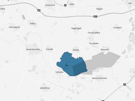 FÖLDRAJZI ÁTTEKINTÉS Erk a 21,68 km2 területű község Heves megye déli csücskében, a Nagyalföld északi részén, sík területen a Tarna folyó és a Kis-Tarna patak között fekszik, Hevestől 22, Gyöngyöstől