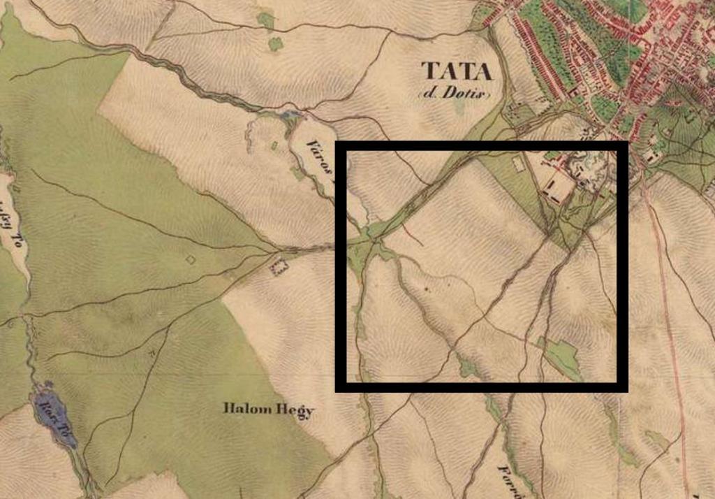 A tervezési terület a 2. katonai felmérésen Az 1885-ben felvett kataszteri térkép mutatja a területen levő mezőgazdasági parcellákat és a település délnyugati részén levő téglagyár környékét. D.