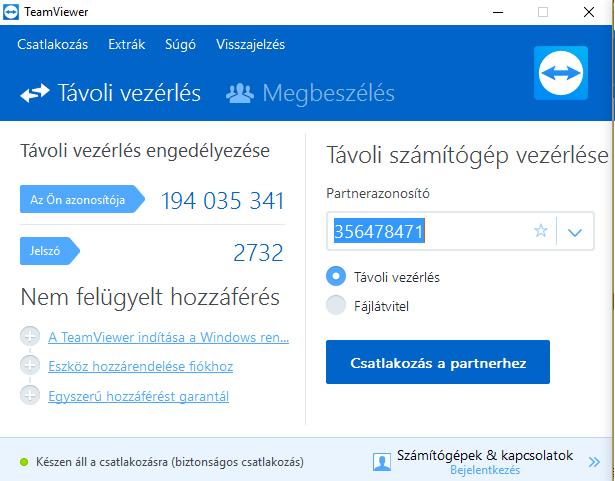 22., GFK adatszolgáltatás Használaton kívül. 23., Távsegítség indítása (TeamViewer) Előfeltétele, hogy a számítógép csatlakozzon az internethez.
