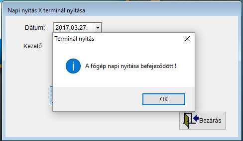 Kapcsolódó MSWACP4-OnLine kassza rendszer esetén a kassza nyitás figyelmeztető üzenetet küld, amennyiben A napi zárást csak abban az esetben indítsa el, ha meggyőződött róla hogy a többi gépen nem