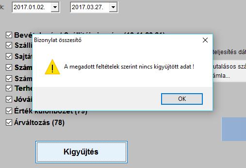 e. 5., Áruforgalmi jelentés Adott időszak áruforgalmi jelentése kérhető le.