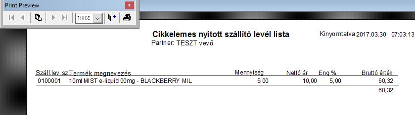 megtekinthető, vagy megismételhető a nyomtatás. Figyelem!