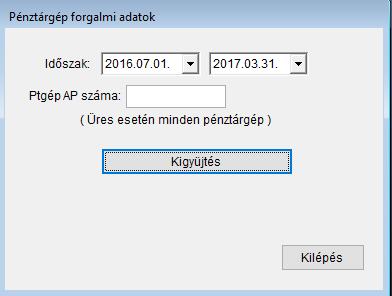 A lista szűkítéséhez adja meg a pénztárgép AP számát. (A080xxxxx).