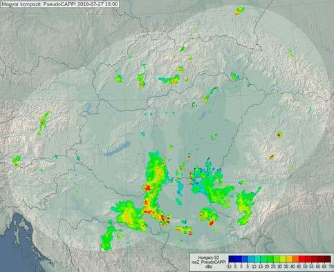 nagyobb egy megadott távolságnál (kb.100 km) és a radar nem észlel radarechót, akkor ez a reflektivitás érték nem szummázódik.
