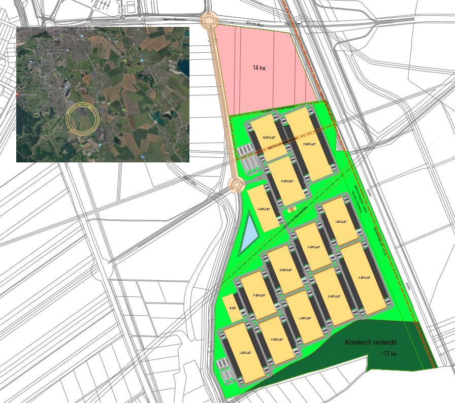 Inpark Miskolc jellemzők A fejlesztéssel érintett ipari park csaknem teljes területe Ge övezet alá sorolt.