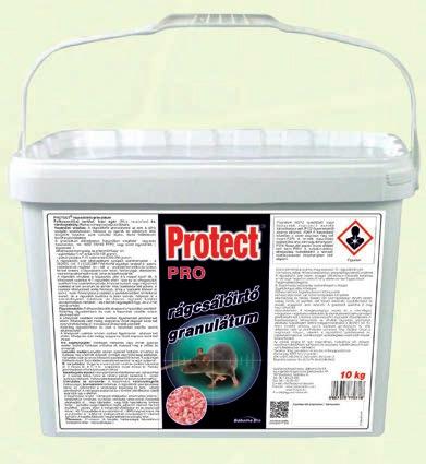 PROTECT PRO RÁGCSÁLÓIRTÓ GRANULÁTUM 0,005 tömeg % (0,05 g/kg) bromadiolon Felhasználásra kész, antikoaguláns hatóanyagtartalmú rágcsálóirtó granulátum.