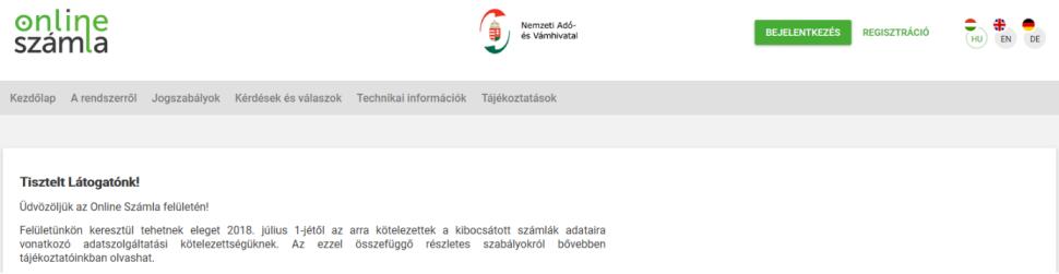 onlineszamla-test.nav.gov.hu onlineszamla.nav.gov.hu Az itt elvégzett regisztráció nem lesz érvényes 2018.