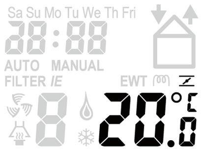 2.3 A CC Ease panel működtetése A CC Ease panel a következőkre használható: A nap és idő olvasása és beállítása; A komfort hőmérséklet leolvasása és beállítása; A szellőzés erősségének leolvasása és