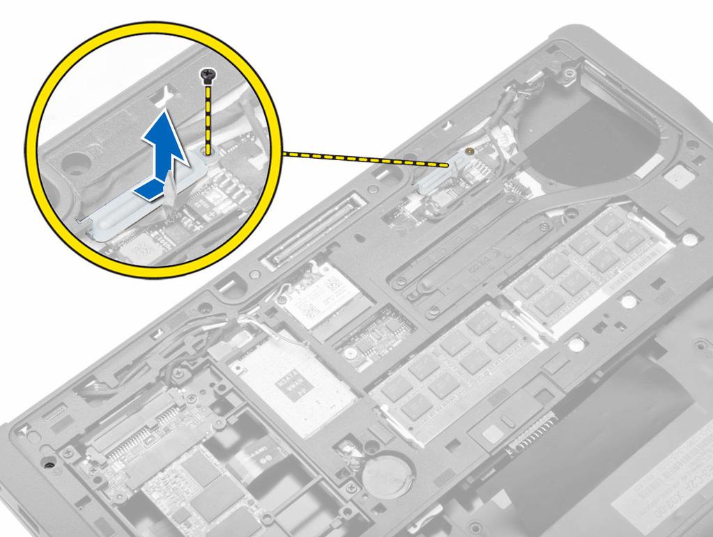 4. Csatlakoztassa le az LVDS és a kamera kábelét az alaplapról.