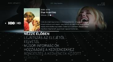 A műsorinformációs oldalon elérheted az adott műsor Műsorvisszanézővel történő visszatekintését, a felvételrögzítésekkel kapcsolatos funkciókat/beállításokat, illetve megtekintheted az adott műsorra