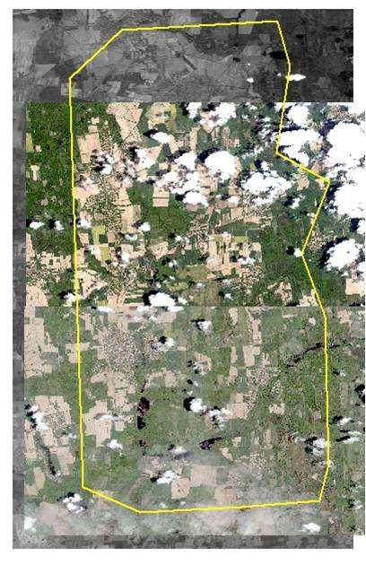 8.3. ábra. A SOM4 távérzékeléses ellenőrzési körzet lefedése szuperfelbontású űrfelvételekkel 8.4. A felvételek közös térképi rendszerhez illesztése A 4.2.