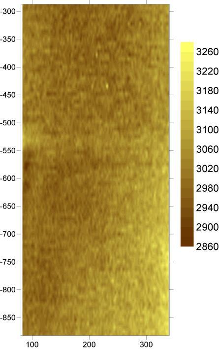 Kisléptékű heterogenitás vizsgálatok törmelékes üledékekben röntgen komputer tomográf alkalmazásával 30. ábra A szerkezet nélküli homokkő grid kontúrja.