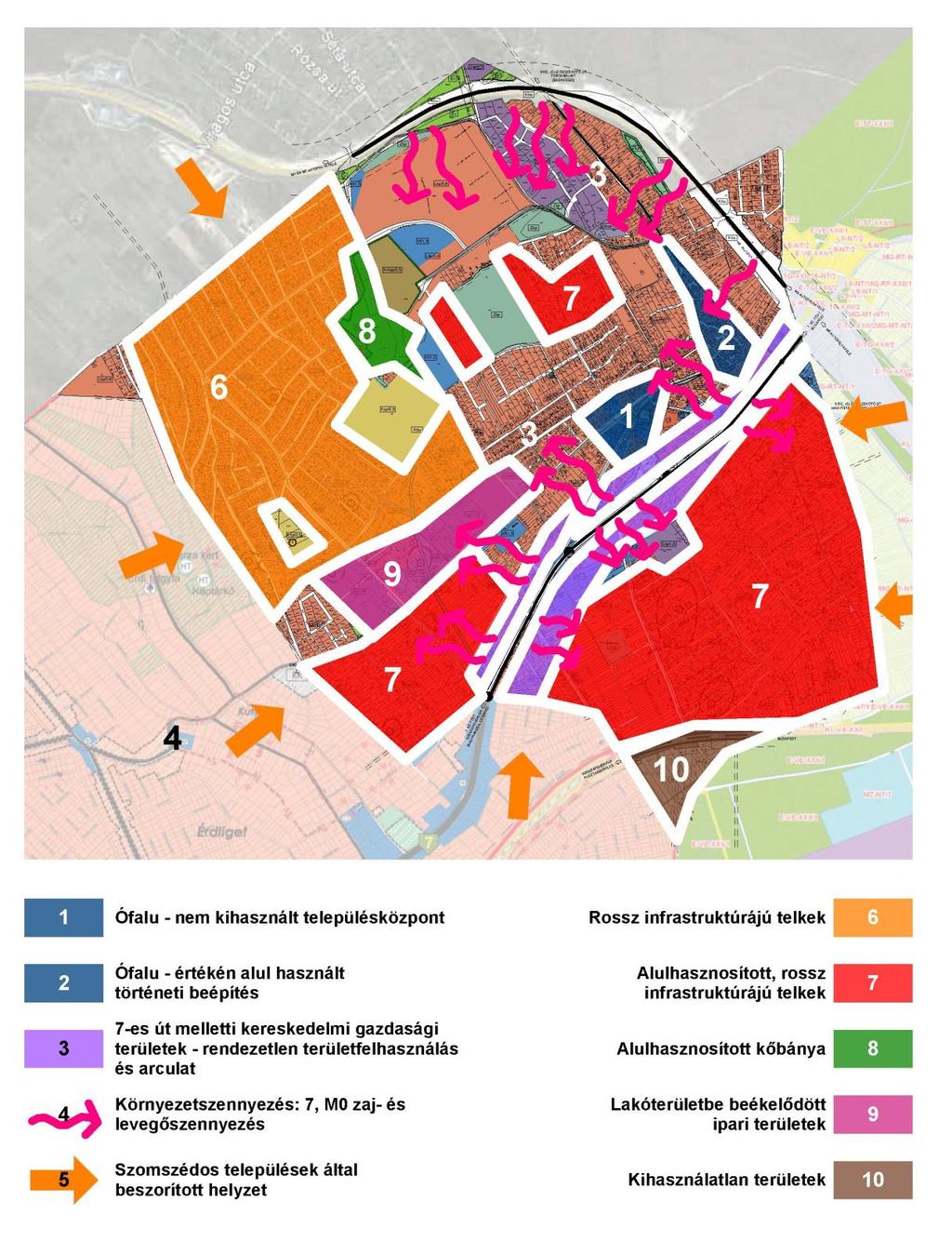 a zártkertekből átalakult lakóterületek infrastrukturális ellátottsága minimális, elszigetelt, kisméretű zöldterületek találhatók a településen, nincs egy nagyméretű, kiépített közpark, a település