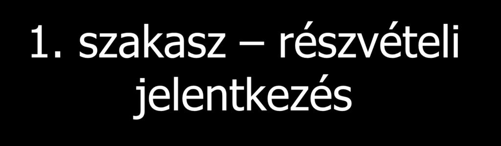 1. szakasz részvételi jelentkezés A versenypárbeszéd részvételi felhívással indul. A 90.
